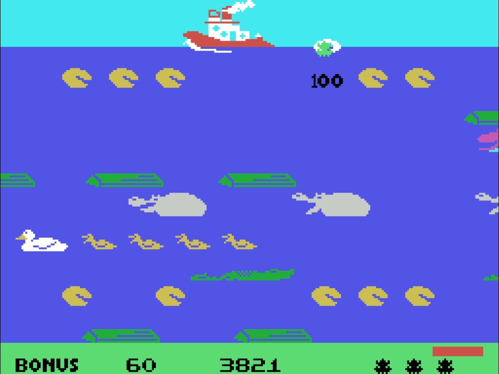 Gameplay of Frogger II: Threeedeep! for Colecovision